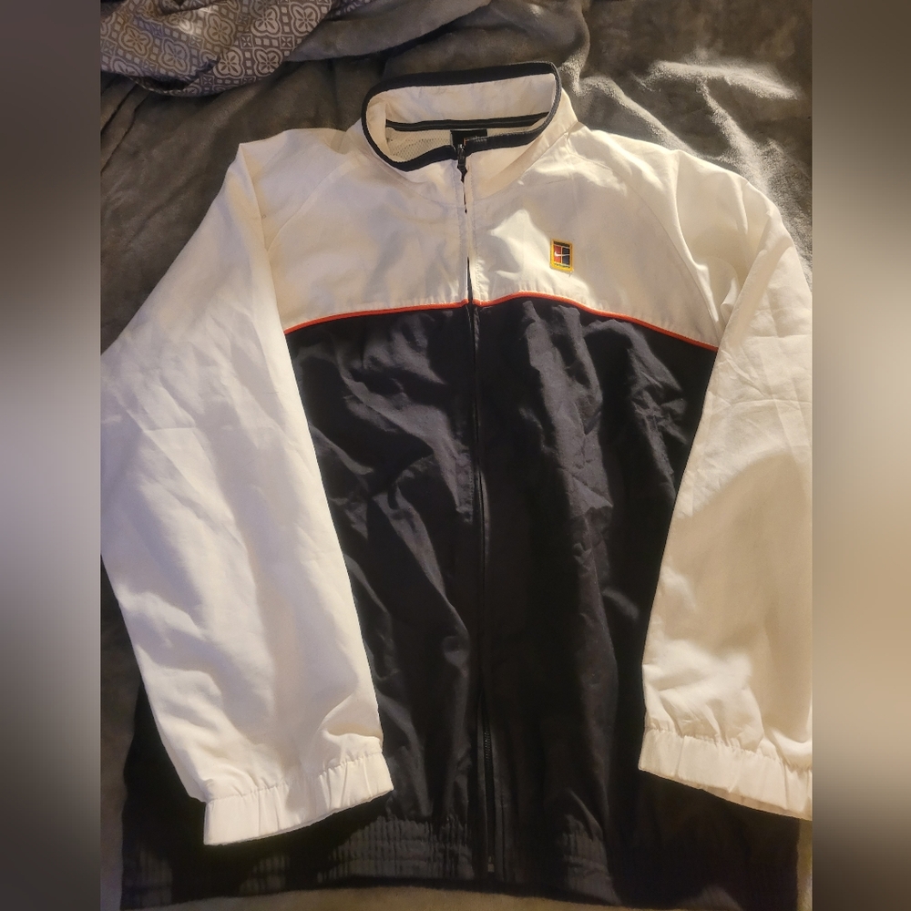 Nike Men's Black and Cream Windbreaker